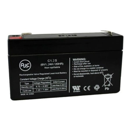 Battery Clerk AJC UB613 6V 1.2Ah UPS Battery AJC-C1.3S-M-0-123174